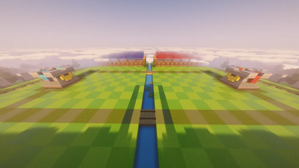 Luftaufnahme der Duels-Arena auf Tiyoku SMP